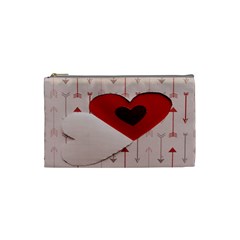 Valentine Day Heart Love Logo Cosmetic Bag (small) by artworkshop