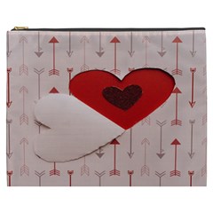 Valentine Day Heart Love Logo Cosmetic Bag (xxxl) by artworkshop