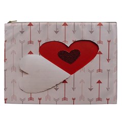 Valentine Day Heart Love Logo Cosmetic Bag (xxl) by artworkshop