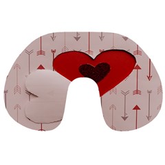 Valentine Day Heart Love Logo Travel Neck Pillow by artworkshop