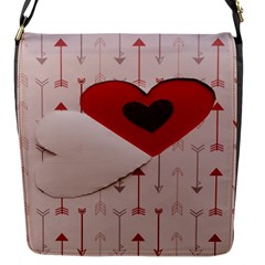 Valentine Day Heart Love Logo Flap Closure Messenger Bag (s) by artworkshop