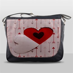 Valentine Day Heart Love Logo Messenger Bag by artworkshop