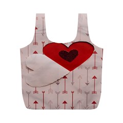 Valentine Day Heart Love Logo Full Print Recycle Bag (m) by artworkshop