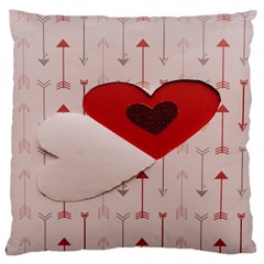 Valentine Day Heart Love Logo Large Cushion Case (two Sides) by artworkshop