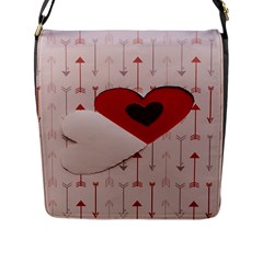 Valentine Day Heart Love Logo Flap Closure Messenger Bag (l) by artworkshop