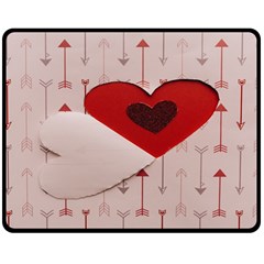 Valentine Day Heart Love Logo Fleece Blanket (medium) by artworkshop