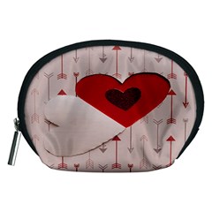 Valentine Day Heart Love Logo Accessory Pouch (medium) by artworkshop