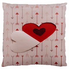 Valentine Day Heart Love Logo Large Premium Plush Fleece Cushion Case (one Side) by artworkshop