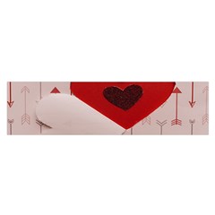 Valentine Day Heart Love Logo Oblong Satin Scarf (16  X 60 ) by artworkshop