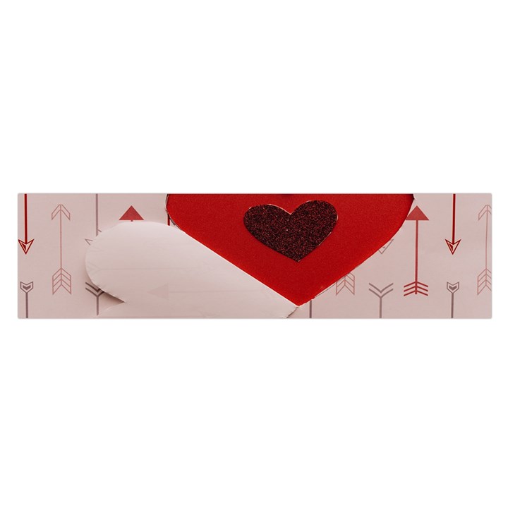 Valentine Day Heart Love Logo Oblong Satin Scarf (16  x 60 )