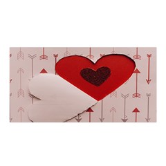 Valentine Day Heart Love Logo Satin Wrap 35  X 70  by artworkshop