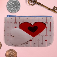 Valentine Day Heart Love Logo Large Coin Purse by artworkshop