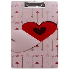 Valentine Day Heart Love Logo A4 Acrylic Clipboard by artworkshop