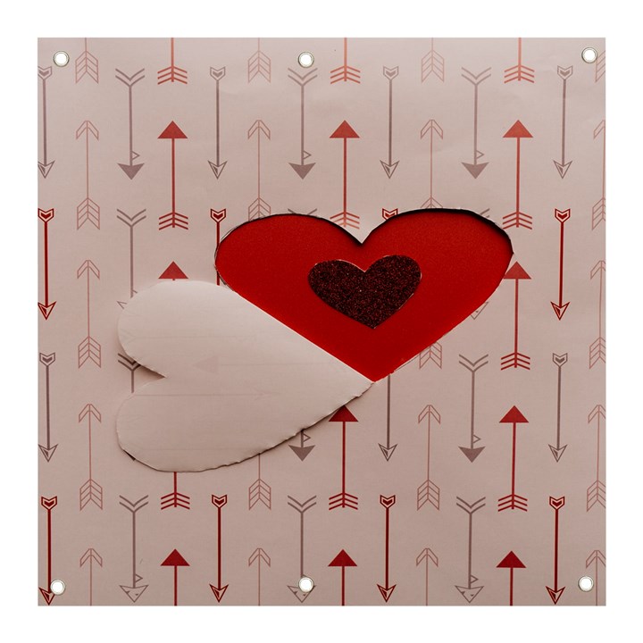 Valentine Day Heart Love Logo Banner and Sign 3  x 3 