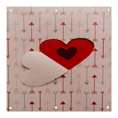 Valentine Day Heart Love Logo Banner And Sign 3  X 3  by artworkshop