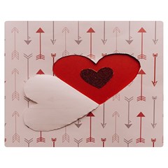 Valentine Day Heart Love Logo One Side Premium Plush Fleece Blanket (medium)