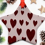 Valentine Day Heart Love Pattern Ornament (Star) Front