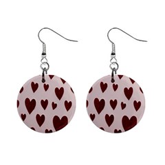 Valentine Day Heart Love Pattern Mini Button Earrings by artworkshop