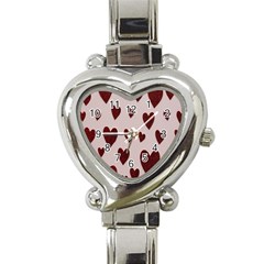 Valentine Day Heart Love Pattern Heart Italian Charm Watch by artworkshop