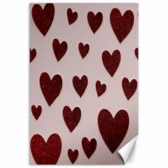 Valentine Day Heart Love Pattern Canvas 24  X 36  by artworkshop