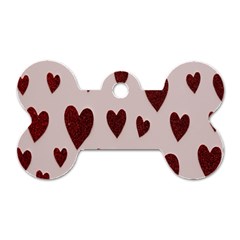 Valentine Day Heart Love Pattern Dog Tag Bone (one Side) by artworkshop