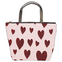 Valentine Day Heart Love Pattern Bucket Bag by artworkshop