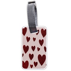 Valentine Day Heart Love Pattern Luggage Tag (one Side) by artworkshop