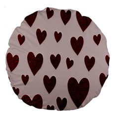 Valentine Day Heart Love Pattern Large 18  Premium Round Cushions by artworkshop