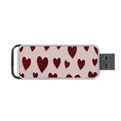 Valentine Day Heart Love Pattern Portable Usb Flash (one Side) by artworkshop