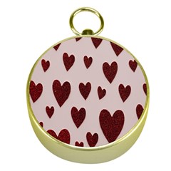 Valentine Day Heart Love Pattern Gold Compasses by artworkshop