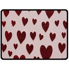 Valentine Day Heart Love Pattern Fleece Blanket (large) by artworkshop