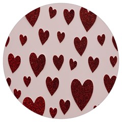 Valentine Day Heart Love Pattern Round Trivet by artworkshop