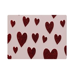 Valentine Day Heart Love Pattern One Side Premium Plush Fleece Blanket (mini) by artworkshop