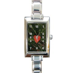 Valentine Day Heart Love Rectangle Italian Charm Watch by artworkshop