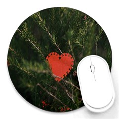 Valentine Day Heart Love Round Mousepad by artworkshop