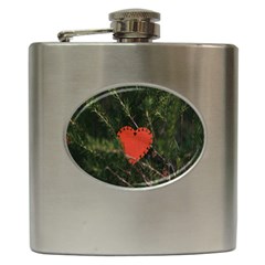 Valentine Day Heart Love Hip Flask (6 Oz) by artworkshop