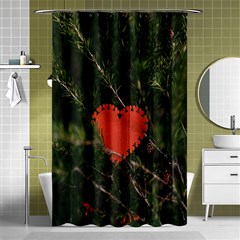 Valentine Day Heart Love Shower Curtain 48  X 72  (small)  by artworkshop