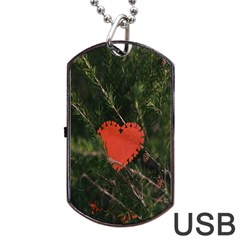 Valentine Day Heart Love Dog Tag Usb Flash (one Side) by artworkshop