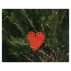 Valentine Day Heart Love One Side Premium Plush Fleece Blanket (medium)