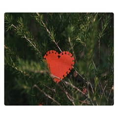 Valentine Day Heart Love One Side Premium Plush Fleece Blanket (small)