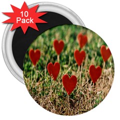 Valentine Day Heart Pattern Love 3  Magnets (10 Pack)  by artworkshop