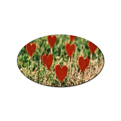 Valentine Day Heart Pattern Love Sticker (oval) by artworkshop