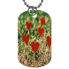 Valentine Day Heart Pattern Love Dog Tag (one Side) by artworkshop