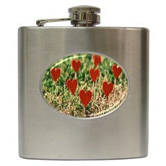 Valentine Day Heart Pattern Love Hip Flask (6 Oz) by artworkshop