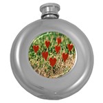 Valentine Day Heart Pattern Love Round Hip Flask (5 oz) Front