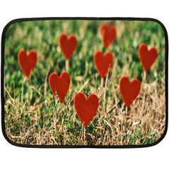 Valentine Day Heart Pattern Love One Side Fleece Blanket (mini) by artworkshop