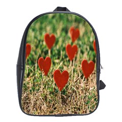 Valentine Day Heart Pattern Love School Bag (large) by artworkshop