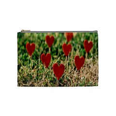 Valentine Day Heart Pattern Love Cosmetic Bag (medium) by artworkshop