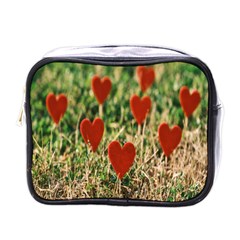 Valentine Day Heart Pattern Love Mini Toiletries Bag (one Side) by artworkshop