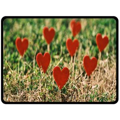 Valentine Day Heart Pattern Love One Side Fleece Blanket (large) by artworkshop